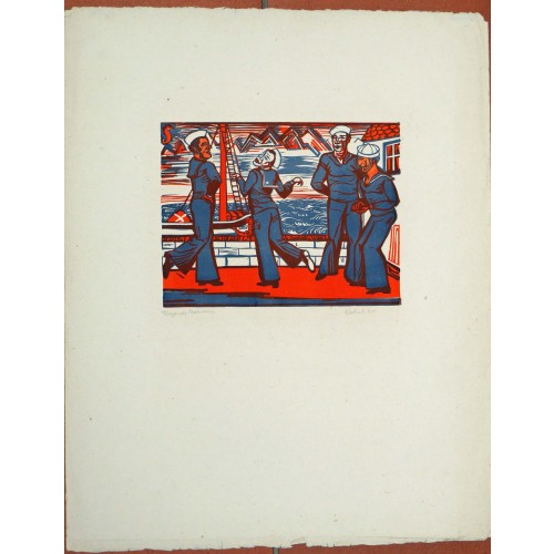 Tanzende Matrosen (Farbdruck)