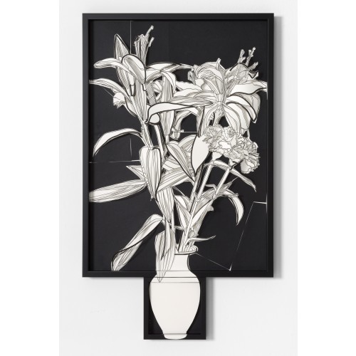 Blumen mit weißer Vase, 2 teilig