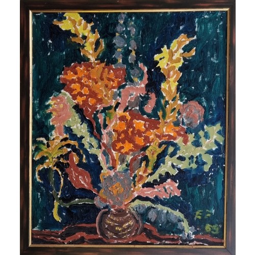 Blumenvase Hintergrund blau