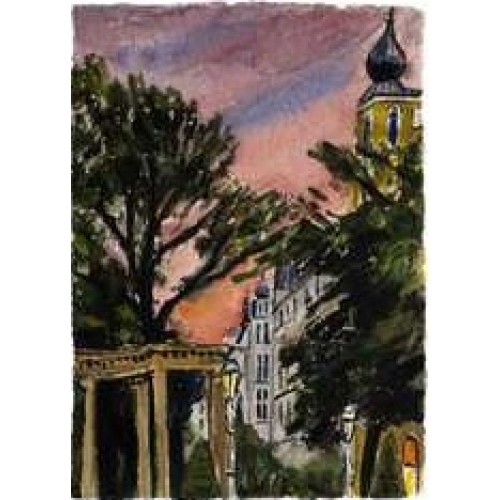 Rosa Himmel am Viktoria Luise Platz