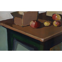 Ohne Titel (Tisch,Karon,4 Äpfel)