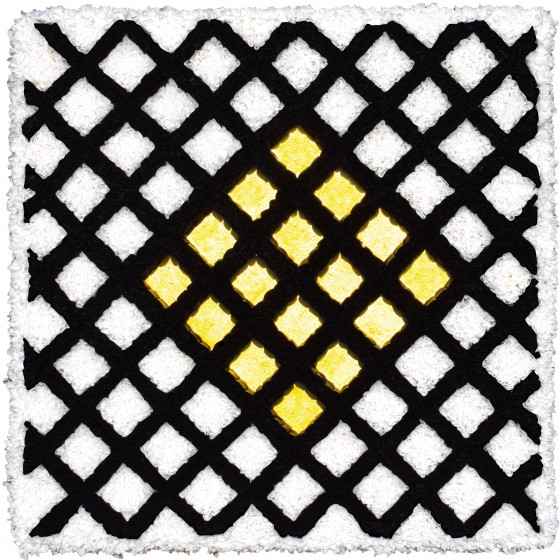 Diagonalraster mit Blattgold