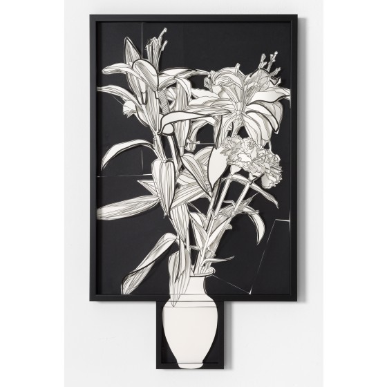 Blumen mit weißer Vase, 2 teilig