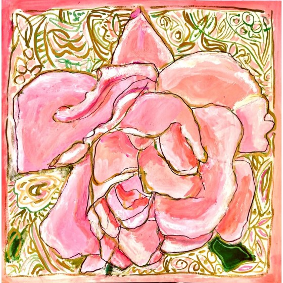 Bäume und Blüten. Rose mit Ornamenten